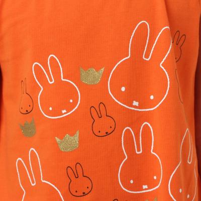 米菲(miffy)女童长款立体裁剪米菲兔印花休闲针织圆领
