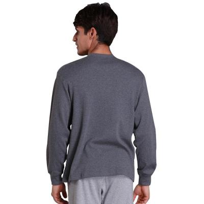 铜牛<em>内衣</em>春秋装中<em>老年人</em>麻灰<em>棉毛</em>男开襟衫男子