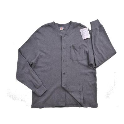 铜牛<em>内衣</em>春秋装中<em>老年人</em>麻灰<em>棉毛</em>男开襟衫男子