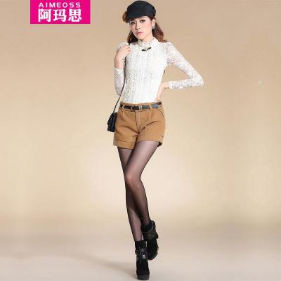 阿玛思2014新款修身秋冬高端<em>毛呢短裤</em>DK072