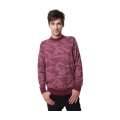 澳洋纯男士时尚休闲不规则图案薄款圆领羊毛衫0942035(浅紫/L)