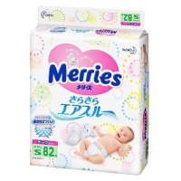 花王(Merries)妙而舒纸尿裤小号S82片【4-8kg】(日本原装进口)