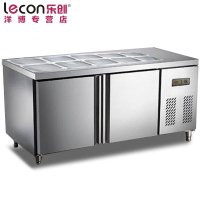 lecon乐创洋博2米全冷藏不锈钢奶茶工作台冰柜开槽点菜柜保鲜冷藏工作