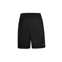 李宁男子2017新款足球系列针织宽松比赛裤运动短裤AAPM031 M 黑色