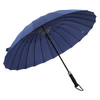 美度(MAYDU)24骨半自动男士商务晴雨伞加大长柄防风雨伞 M7003 蓝色