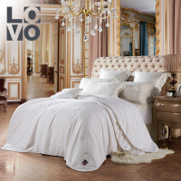 LOVO家纺罗莱生活出品全棉提花二合一蚕丝被桑蚕丝被保暖被芯子母被子床上用品 白色 200*230cm