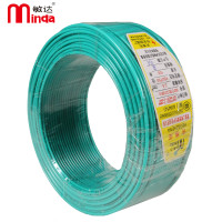 敏达(minda) 电线电缆 国标单芯多股塑铜软电线 软线 BVR1.5平方100米 绿色 100米/卷