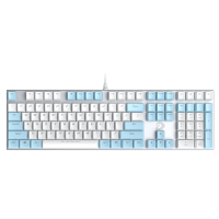 达尔优（dareu）108机械合金板-蓝白色茶轴 机械键盘