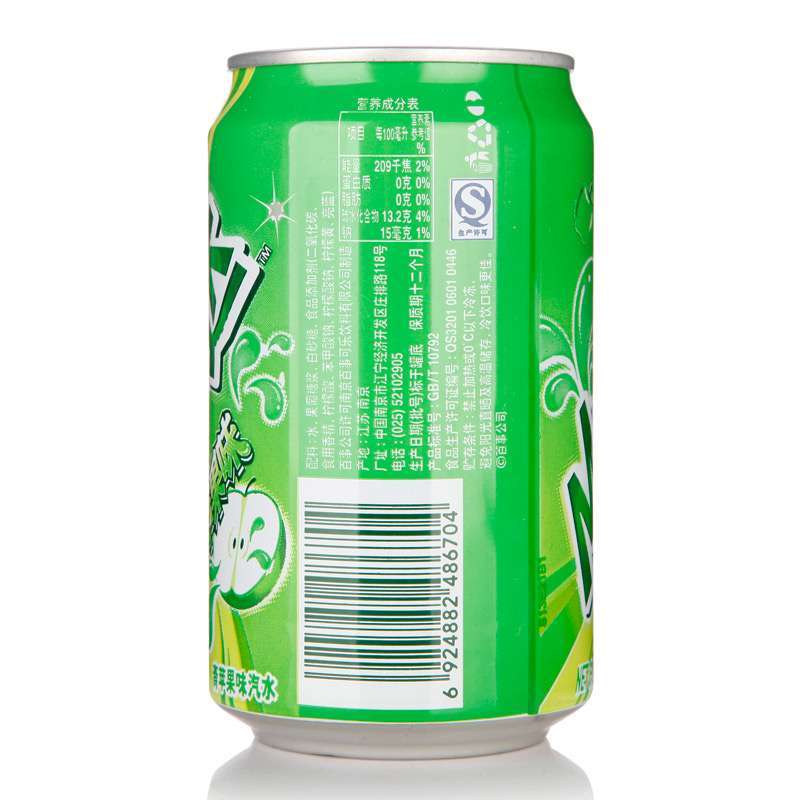 百事可乐 美年达(mirinda) 碳酸饮料 青苹果味汽水 330ml*24罐瓶 箱装