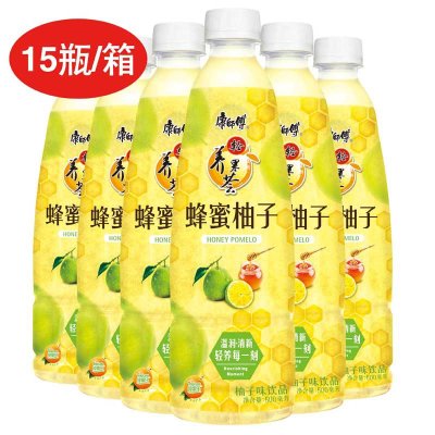 【苏宁易购超市】康师傅轻养果荟蜂蜜柚子500ml*15瓶箱装 果味饮品