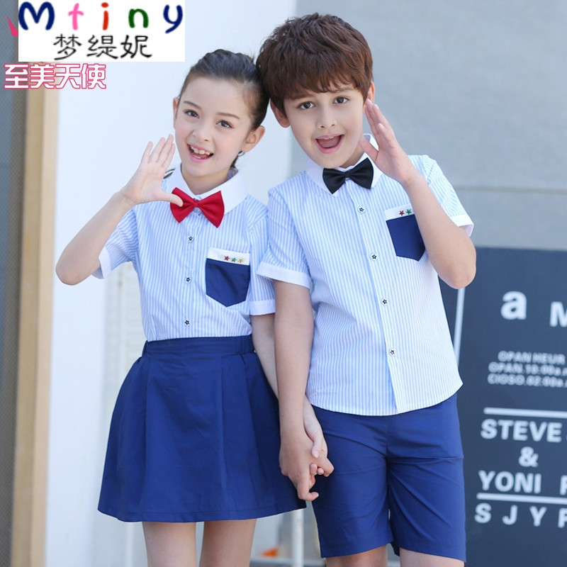 mtiny幼儿园园服夏装新款英伦风校服套装小学生夏季班服中大童二件