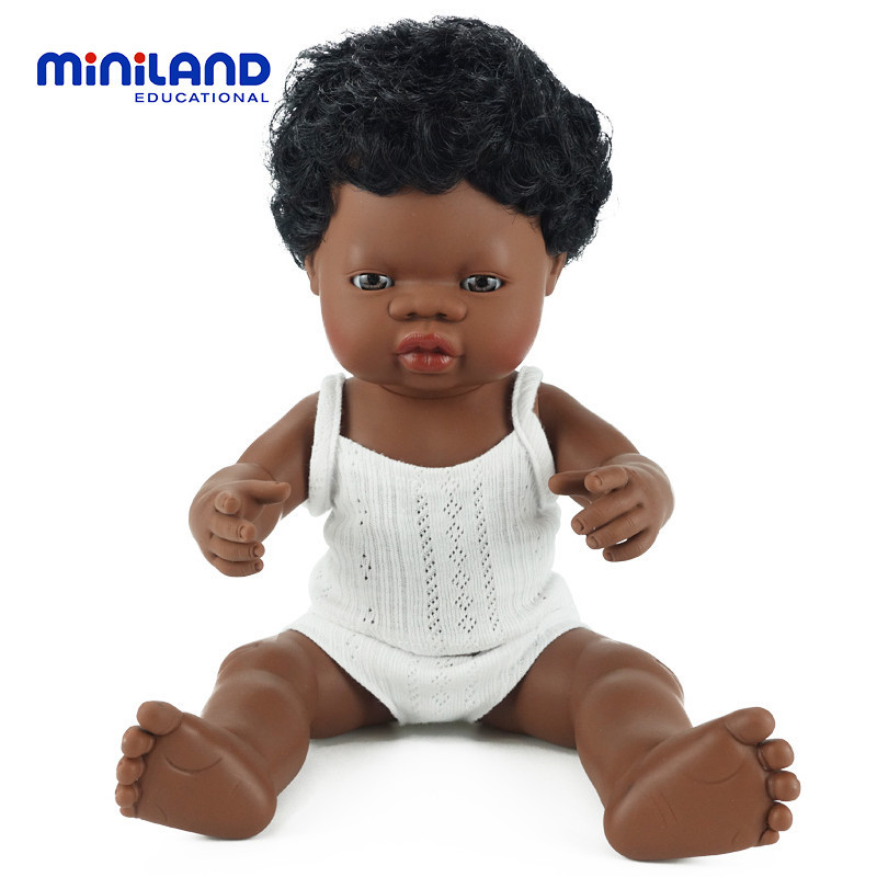 自营】西班牙miniland卡通洋娃娃玩具男女孩生日礼物31153:非洲大男孩