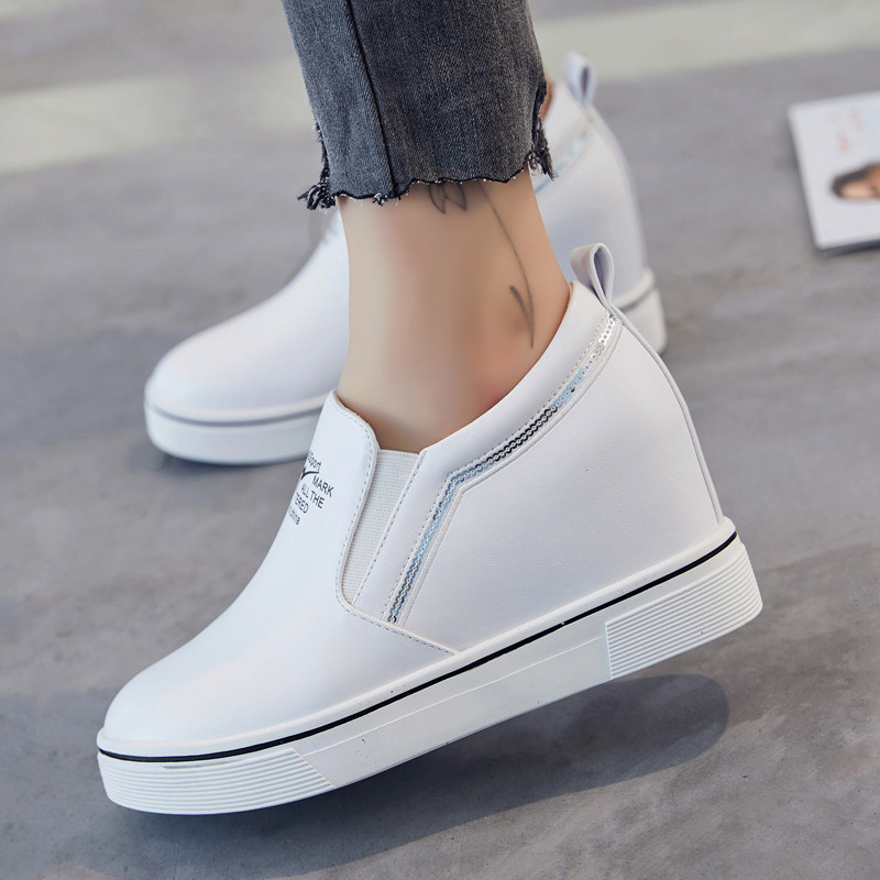 内增高套脚乐福鞋2017夏季新款韩版小白鞋厚底女士休闲单鞋lp-623-1