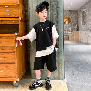童装男童套装夏装夏季新款男孩时髦洋气两件套中大儿童韩版潮