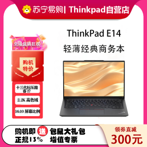 2023款联想ThinkPad E14 0DCD 14英寸 轻薄办公商务笔记本电脑 定制(酷睿I7-13700H 48G 1TBSSD 2.2K屏) 黑色