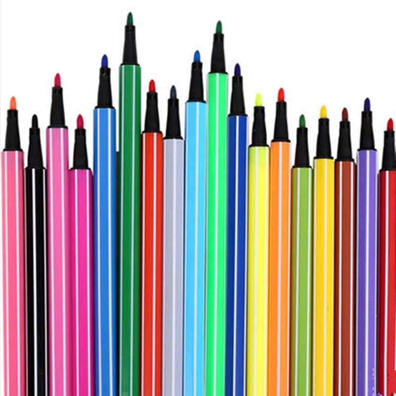 得力水彩笔12色18色36色绘画美术彩笔漂流瓶水彩笔学生画画用