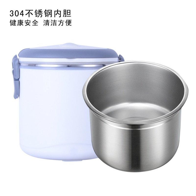欧之宝电热饭盒12v插电加热饭盒不锈钢内胆车载电饭盒13ld2白色