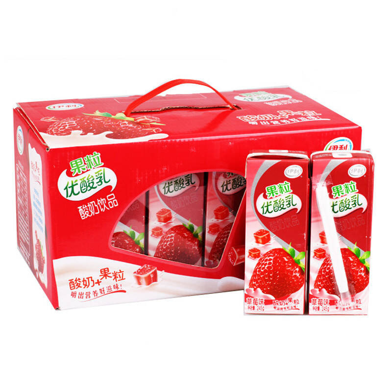 伊利 真果粒优酸乳果粒酸奶饮品风味乳酸菌草莓味 245