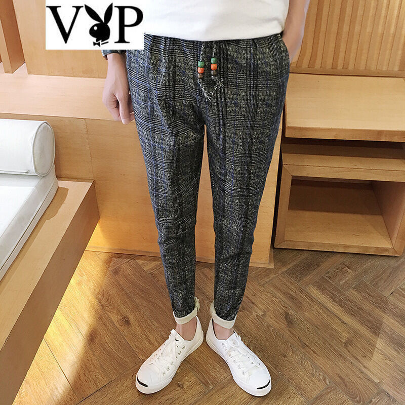 花花公子贵宾2017春夏新款休闲裤男士韩版修