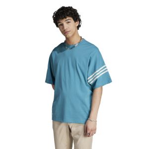 adidas originals三叶草 三条纹装饰圆领套头短袖T恤 男款 北冰洋蓝 IM2093