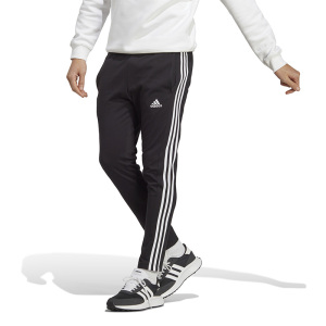 adidas 条纹logo直筒裤适中运动裤 男款 黑色 IC0044