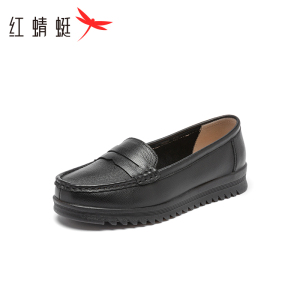 红蜻蜓女鞋2023秋季新款中老年真皮休闲妈妈鞋舒适单鞋软底皮鞋