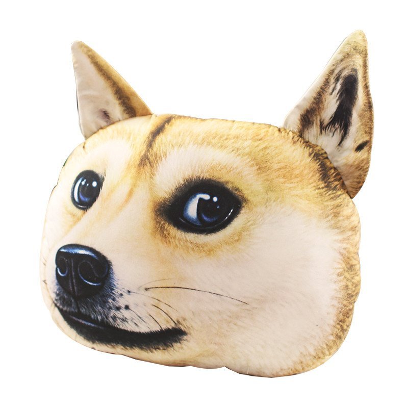 安吉宝贝神烦狗毛绒玩具 哈士奇3d狗头抱枕 秋田犬神烦doge狗生日礼物