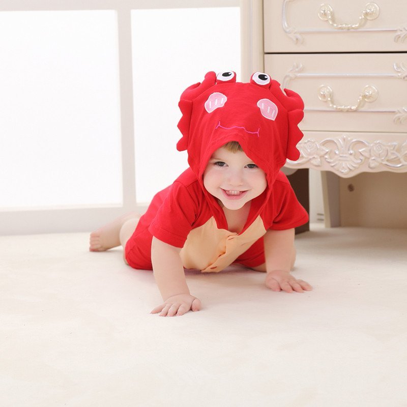 夏装新品短袖婴儿套装纯棉婴幼儿衣服0-2岁宝宝儿童套装童装 巨蟹