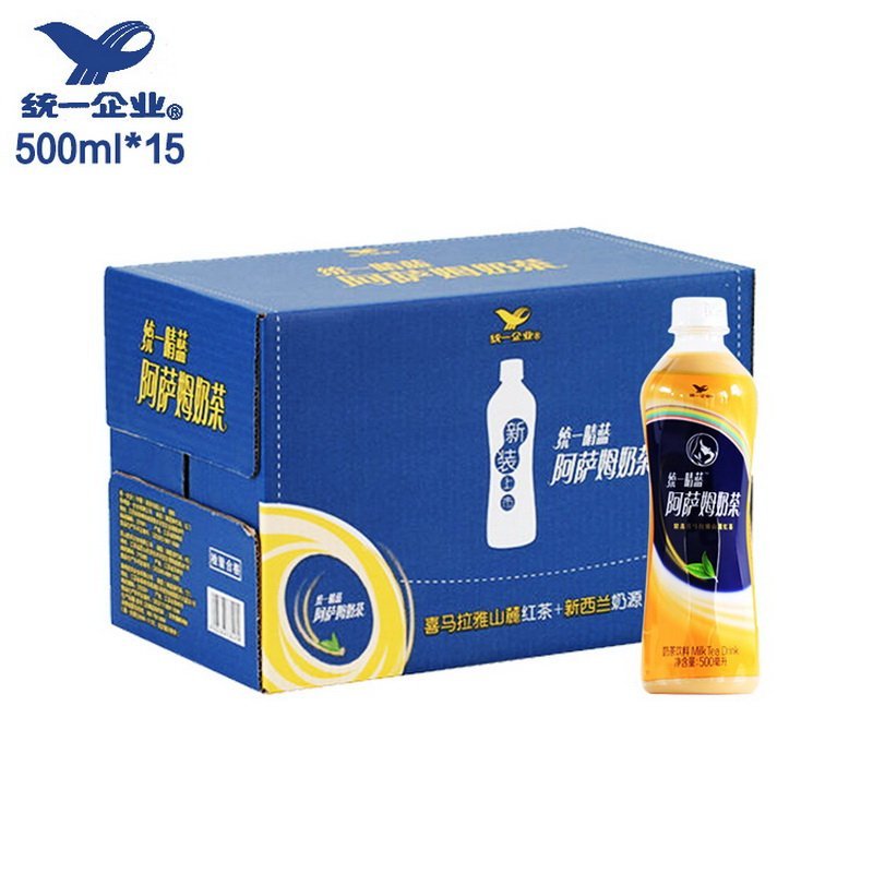 统一阿萨姆(原味奶茶)奶茶饮料 500ml*15瓶 整
