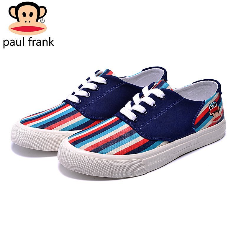 正品 大嘴猴 paulfrank 条纹女鞋女士春夏季新款低帮帆布鞋女生休闲