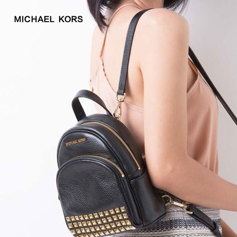 美国苏宁直采michaelkors迈克科尔斯迷你avvey皮质铆钉双肩包mk女包