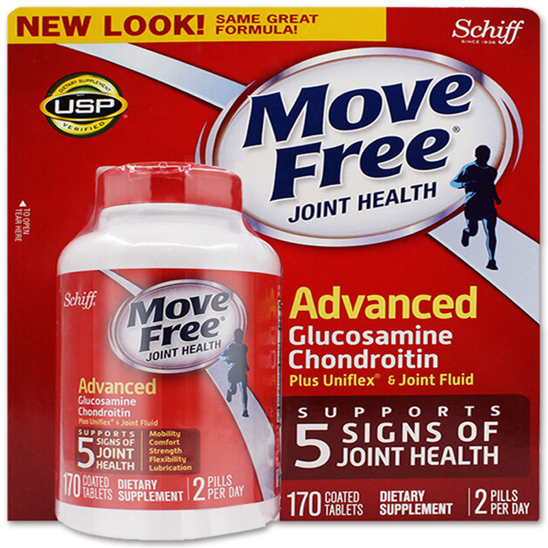 旭福schiff move free氨糖软骨素维骨力保护关节骨骼健康红瓶170粒*1