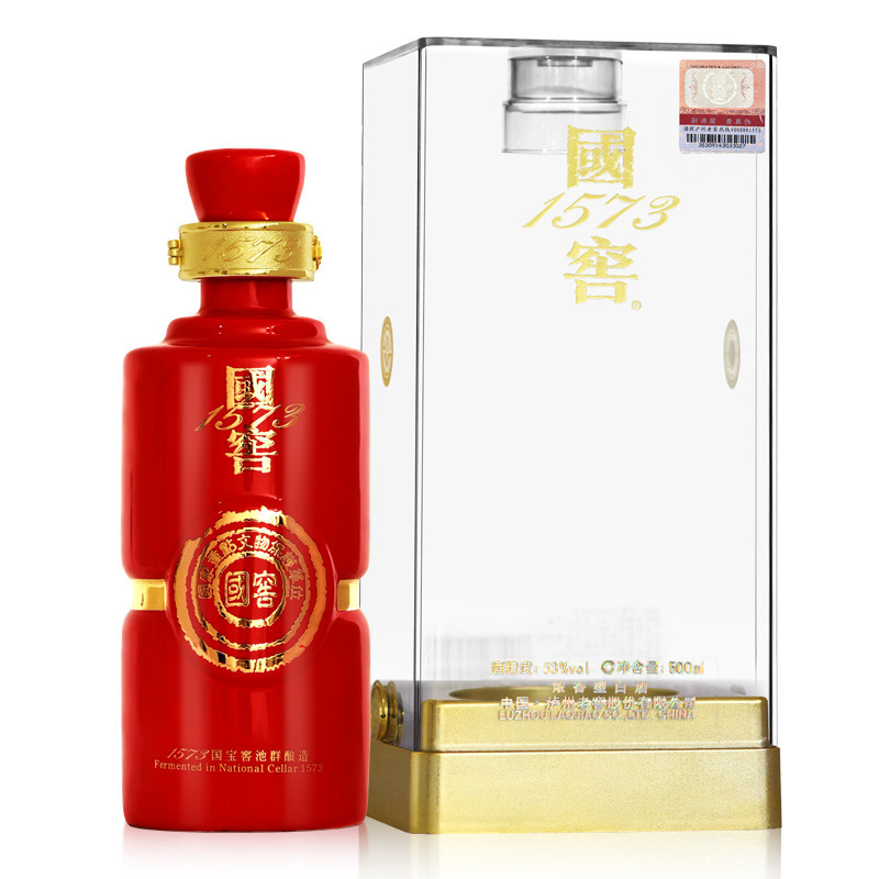 泸州老窖 国窖1573红瓷瓶手工版53度500ml*4浓香型白酒