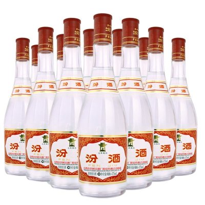 山西汾酒杏花村酒 42度红盖玻汾酒 475ml*12 清香型白酒(新老包装