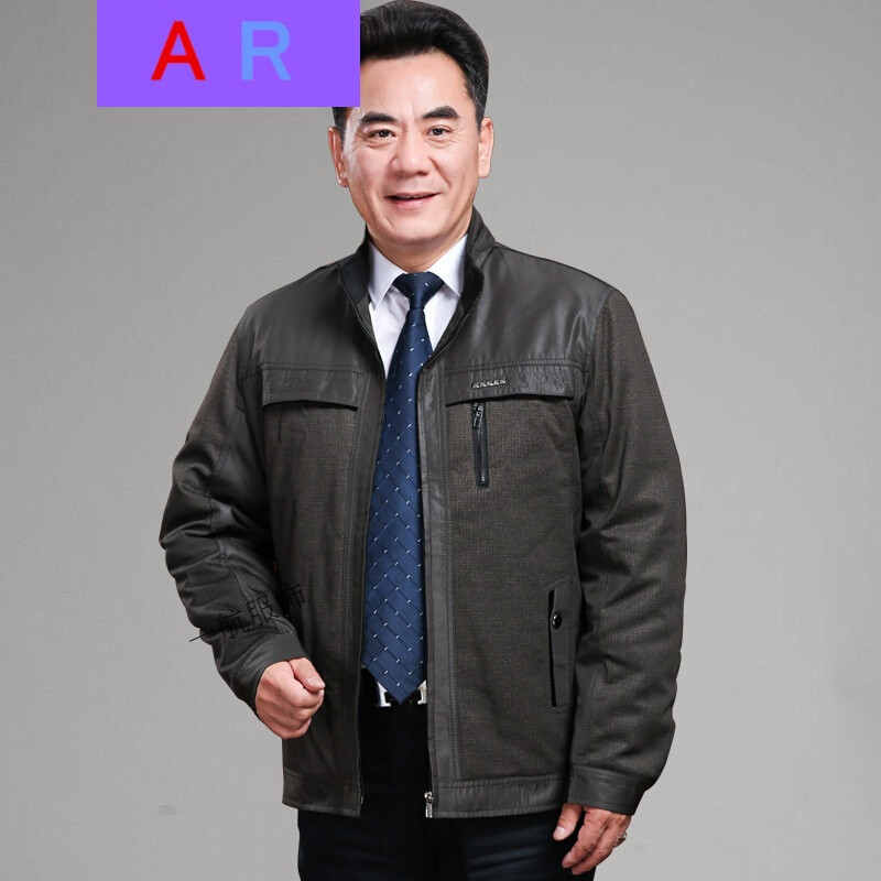 AR2017冬季新款男士休闲中年人棉衣男外套中