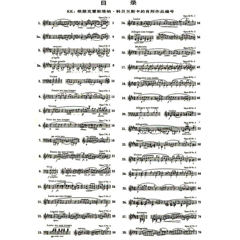 肖邦玛祖卡舞曲(原作版)