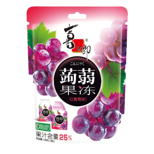 喜之郎蒟蒻果冻袋装120g红葡萄味水蜜桃味休闲零食品