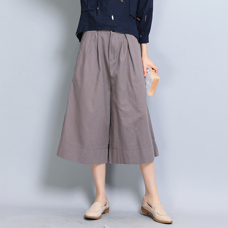 蔚缇2017亚麻女裤子春秋新款潮韩版宽松休闲