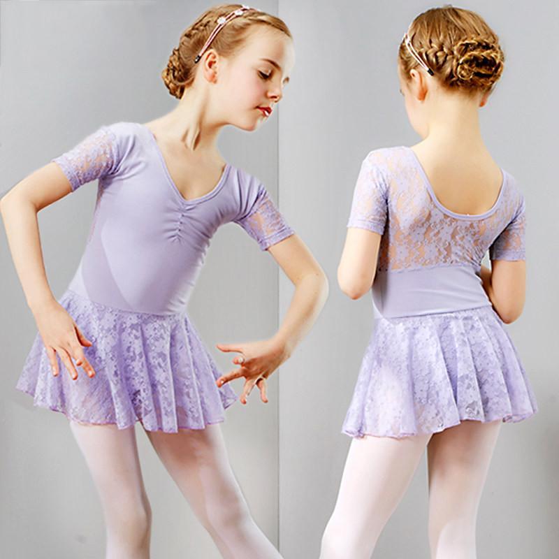 儿童舞蹈服幼儿女童芭蕾舞裙短袖考级服少儿练功服演出服装