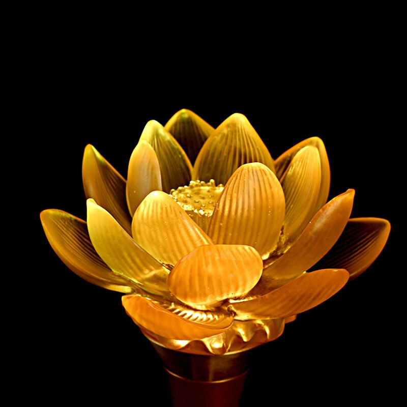 纯铜led插 电佛前长明灯供灯佛教用品 琉璃莲花灯