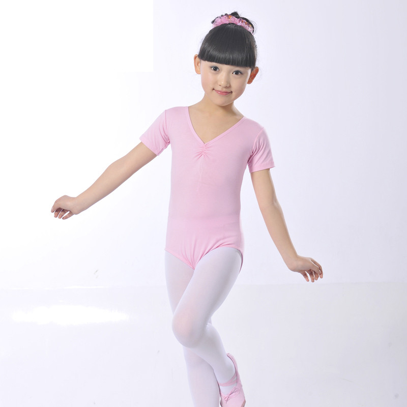 儿童舞蹈服装短袖练功服女童体操服比赛演出服幼儿芭蕾舞裙考级服