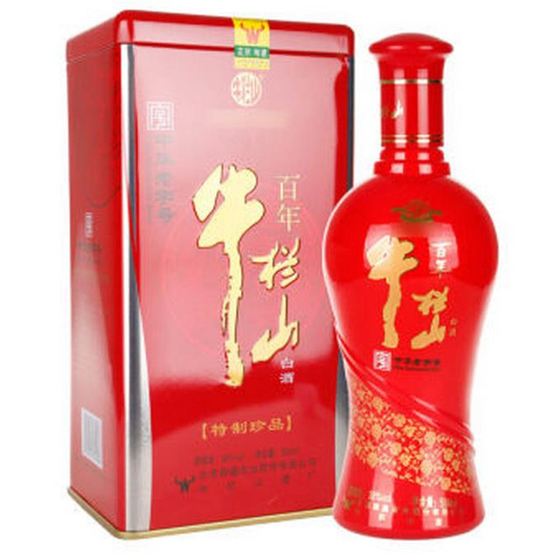 白酒北京牛栏山二锅头百年铁盒特制珍品38度500ml*6瓶整箱套装浓香型