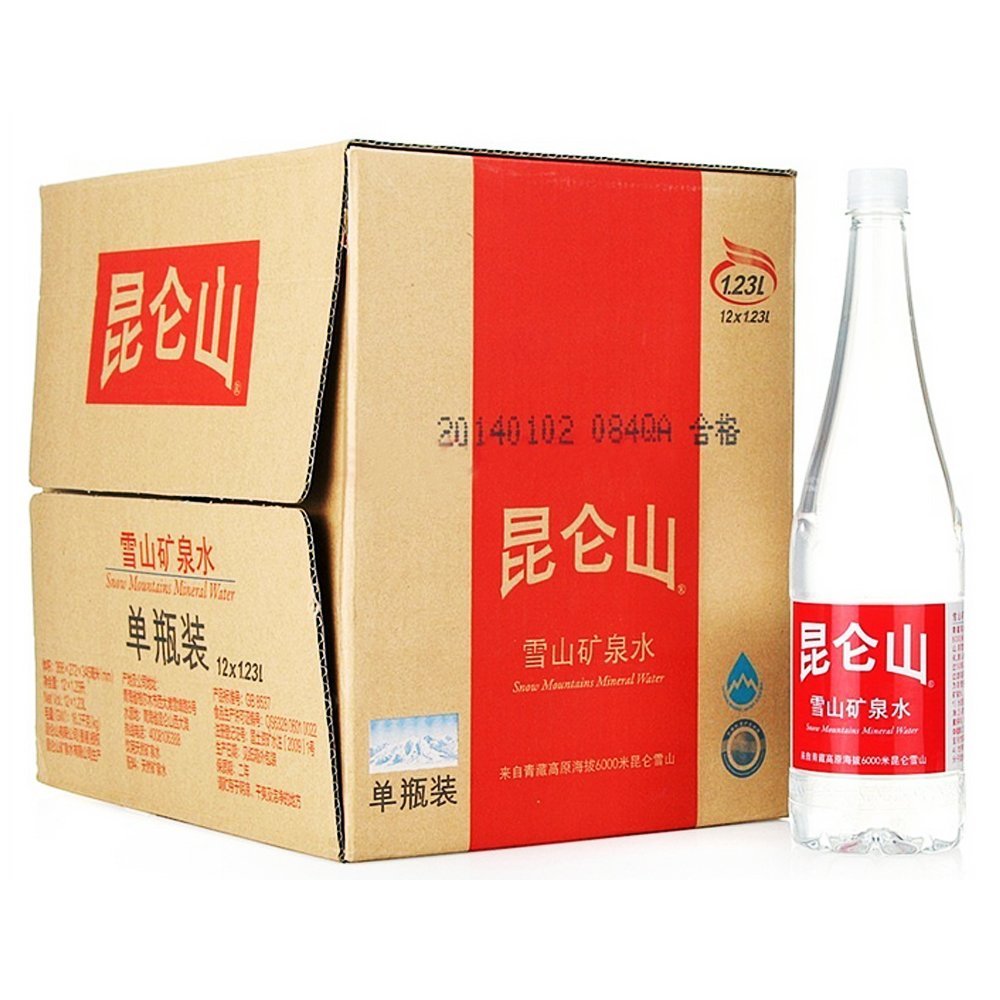 (多省包邮)昆仑山 雪山矿泉水1.23l*12瓶*5箱