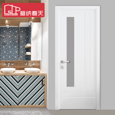 塞纳春天定制木门 房门室内门套装门实木复合烤漆门玻璃门厨房卫生间门型号100