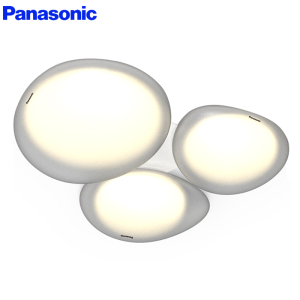 Panasonic松下灯具客厅吸顶灯67W卧室灯青山周平创意石头灯组合led灯双层素白客厅灯简约卧室灯 HHXZ6560