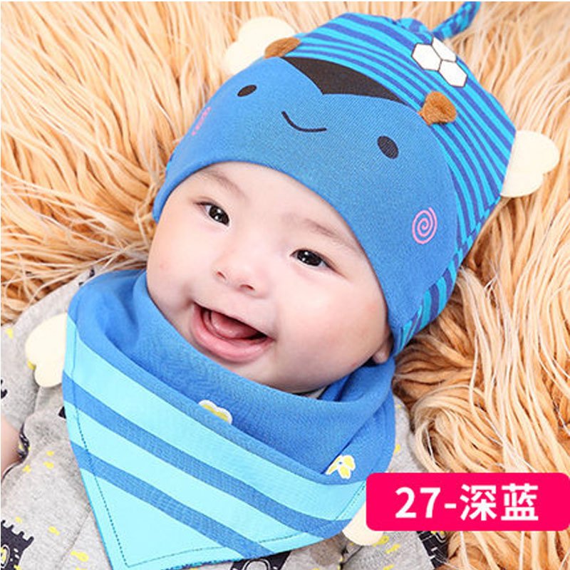秋冬季婴儿帽子0-3-6-12个月春秋男童女宝宝帽