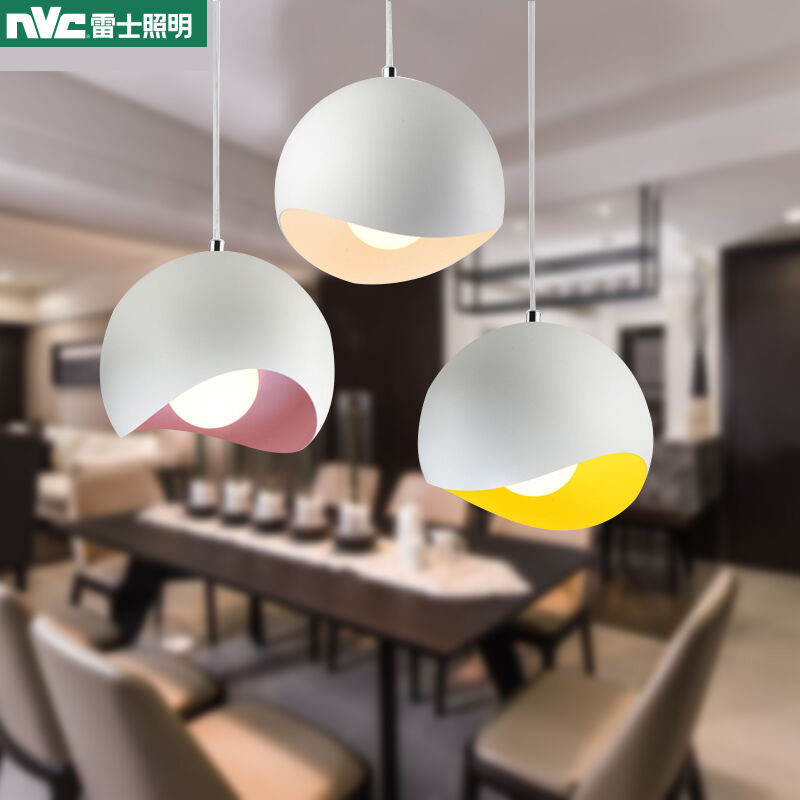 雷士照明(nvc)三头餐厅灯吊灯现代简约led吧台创意个性铁艺北欧餐吊灯