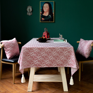 幸福派 轻奢桌布北欧美式餐桌布长条茶几桌布布艺现代简约欧式提花