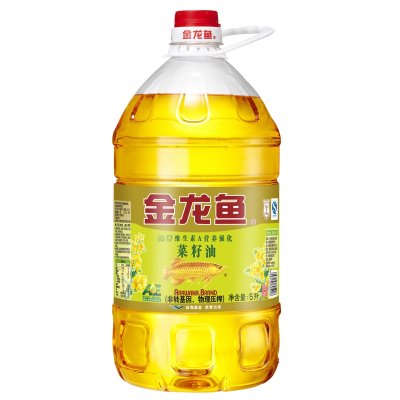 金龙鱼纯香维生素A营养强化菜籽油5L/桶非转基因食用油物理压榨菜籽油经现代工艺精制而成保留菜籽原香煎炒煮炸皆宜添加维生素