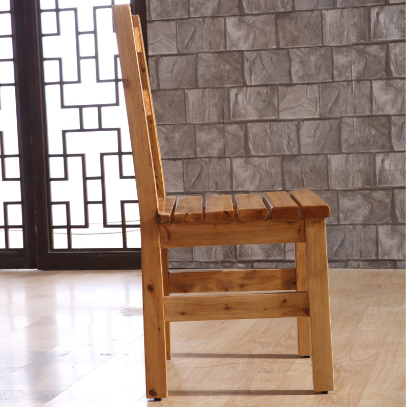 淮木乡村田园实木简单餐椅全柏木原木椅子木质电脑椅书桌椅木头椅子